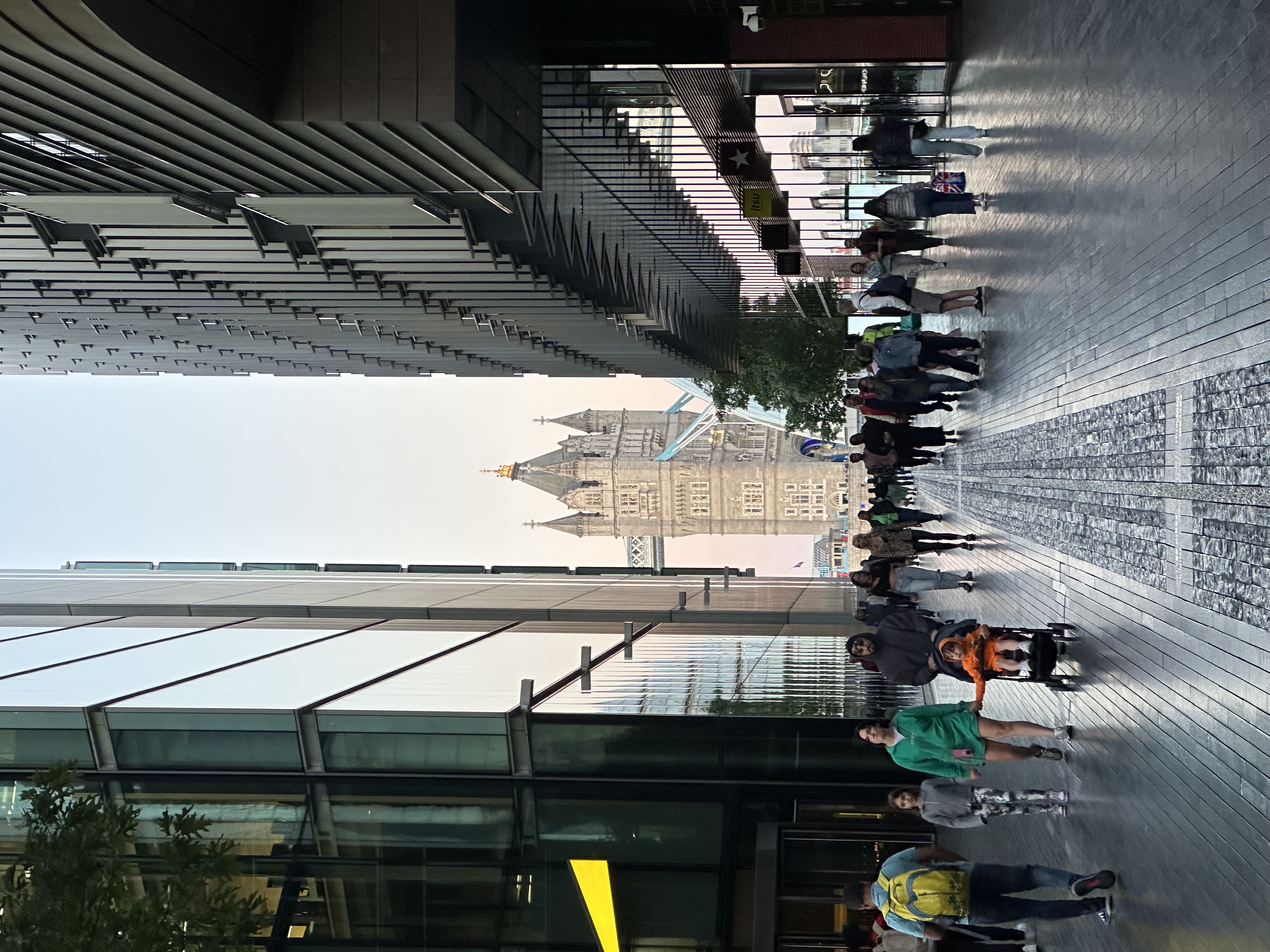 Tower Bridge framed by contemporary London architecture